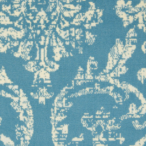 2' X 4' Blue Damask Power Loom Area Rug